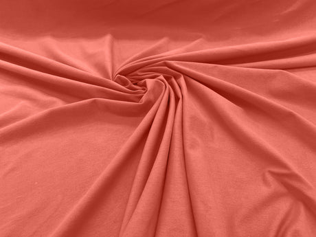 Cotton Jersey Spandex Knit Cotton Spandex Fabric - 58/60" Width, 50% Vertical Stretch, 25% Horizontal Stretch, 180 GSM (1 Yard)