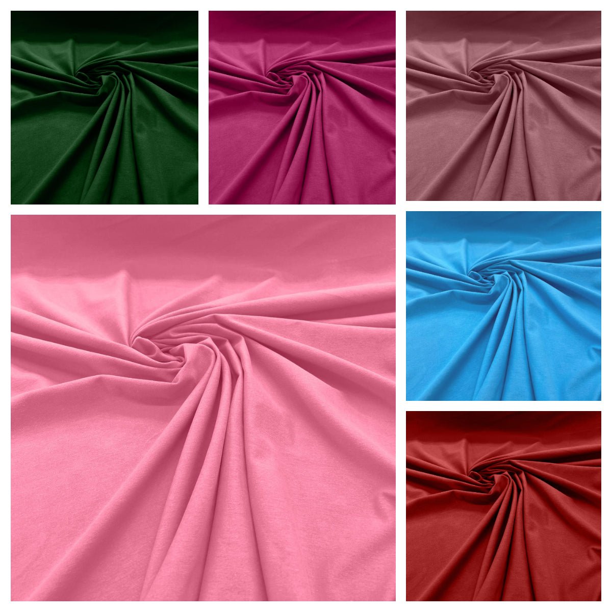 Cotton Jersey Spandex Knit Cotton Spandex Fabric - 58/60" Width, 50% Vertical Stretch, 25% Horizontal Stretch, 180 GSM (1 Yard)