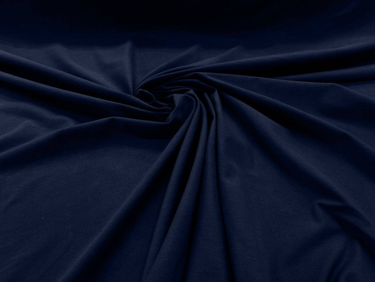 Cotton Jersey Spandex Knit Cotton Spandex Fabric - 58/60" Width, 50% Vertical Stretch, 25% Horizontal Stretch, 180 GSM (1 Yard)