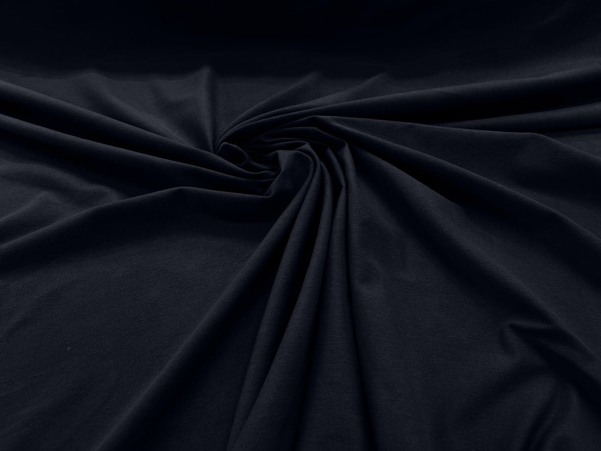 Cotton Jersey Spandex Knit Cotton Spandex Fabric - 58/60" Width, 50% Vertical Stretch, 25% Horizontal Stretch, 180 GSM (1 Yard)