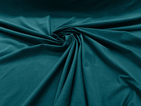 Cotton Jersey Spandex Knit Cotton Spandex Fabric - 58/60" Width, 50% Vertical Stretch, 25% Horizontal Stretch, 180 GSM (1 Yard)