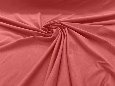 Cotton Jersey Spandex Knit Cotton Spandex Fabric - 58/60" Width, 50% Vertical Stretch, 25% Horizontal Stretch, 180 GSM (1 Yard)
