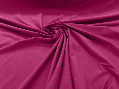 Cotton Jersey Spandex Knit Cotton Spandex Fabric - 58/60" Width, 50% Vertical Stretch, 25% Horizontal Stretch, 180 GSM (1 Yard)