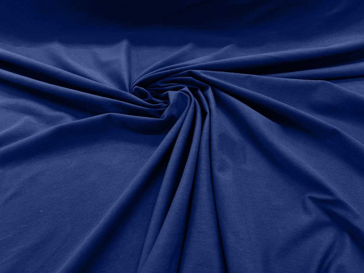 Cotton Jersey Spandex Knit Cotton Spandex Fabric - 58/60" Width, 50% Vertical Stretch, 25% Horizontal Stretch, 180 GSM (1 Yard)