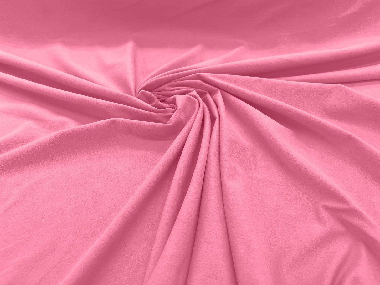 Cotton Jersey Spandex Knit Cotton Spandex Fabric - 58/60" Width, 50% Vertical Stretch, 25% Horizontal Stretch, 180 GSM (1 Yard)