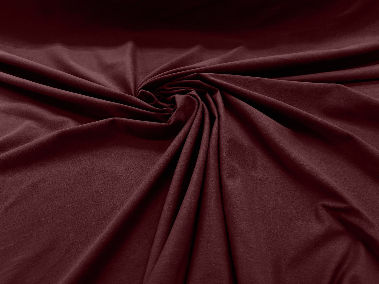 Cotton Jersey Spandex Knit Cotton Spandex Fabric - 58/60" Width, 50% Vertical Stretch, 25% Horizontal Stretch, 180 GSM (1 Yard)