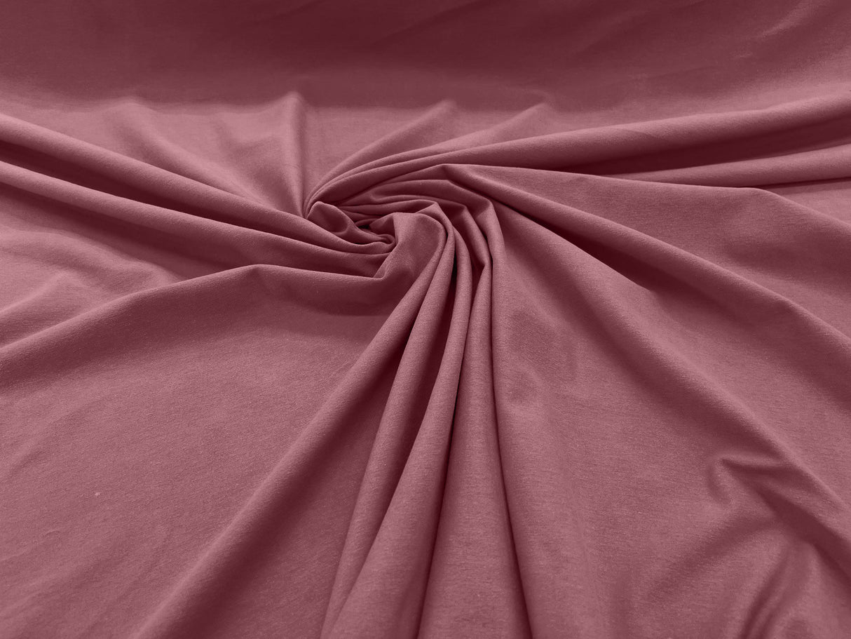Cotton Jersey Spandex Knit Cotton Spandex Fabric - 58/60" Width, 50% Vertical Stretch, 25% Horizontal Stretch, 180 GSM (1 Yard)