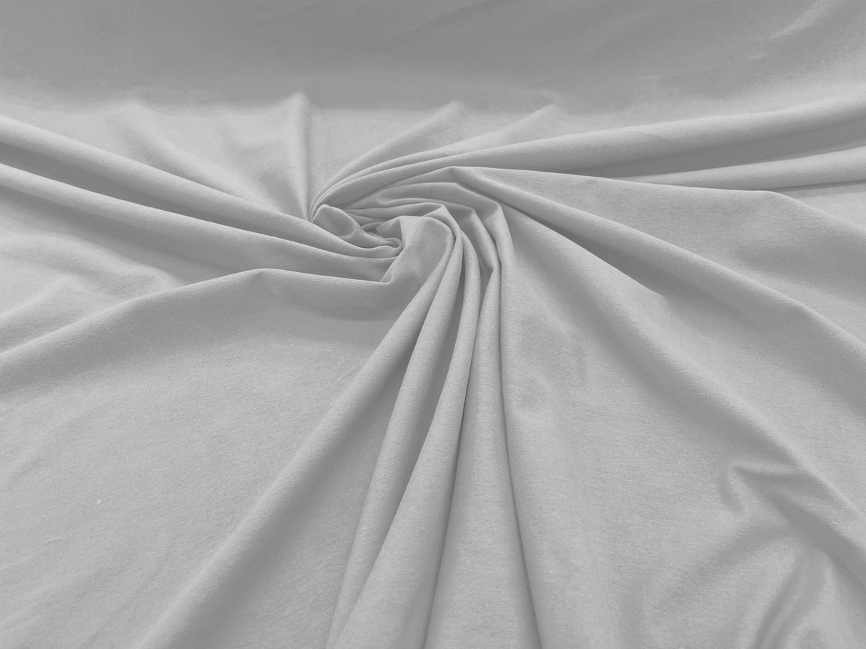 Cotton Jersey Spandex Knit Cotton Spandex Fabric - 58/60" Width, 50% Vertical Stretch, 25% Horizontal Stretch, 180 GSM (1 Yard)