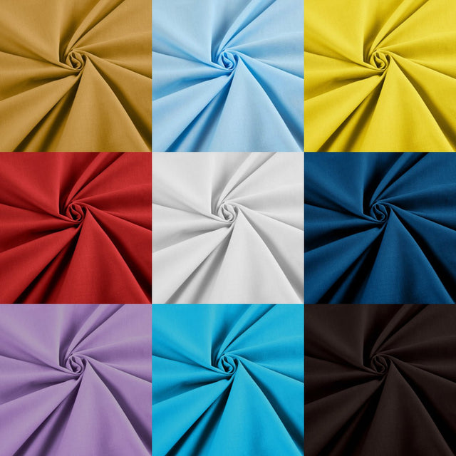 Cotton Polyester Broadcloth Fabric - Solid, 58" Width (1 Yard)