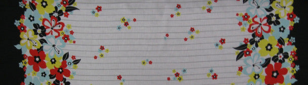 1 Yard Multi Color Red Cotton Lawn Fabric Lightweight Soft Double Border 56/58"