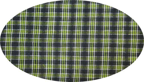 Cotton Yarn Dyed Brushed Or Flat Cotton Fabric - Black/Green Yarn Dyed Pattern, 40/42" Width
