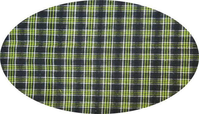 Cotton Yarn Dyed Brushed Or Flat Cotton Fabric - Black/Green Yarn Dyed Pattern, 40/42" Width