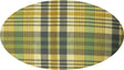 Cotton Yarn Dyed Cotton Fabric - Green/White/Navy Flat, 40/42" Width