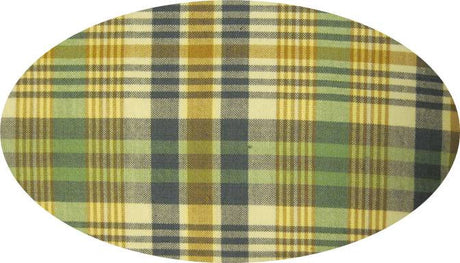 Cotton Yarn Dyed Cotton Fabric - Green/White/Navy Flat, 40/42" Width