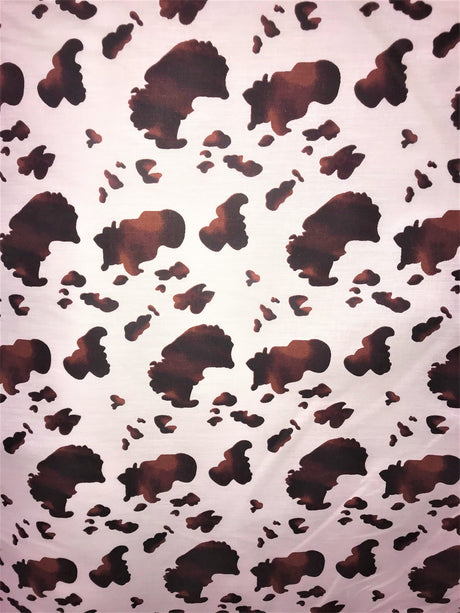 Brown Cow Poly Cotton Fabric - Brown Cow Print, 59/60" Width (1 Yard)