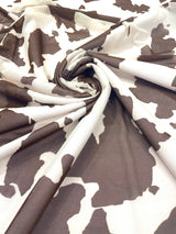 Cow Print Power Mesh Fabric - 4 Way Stretch, Cow Print, 58" Width (1 Yard)