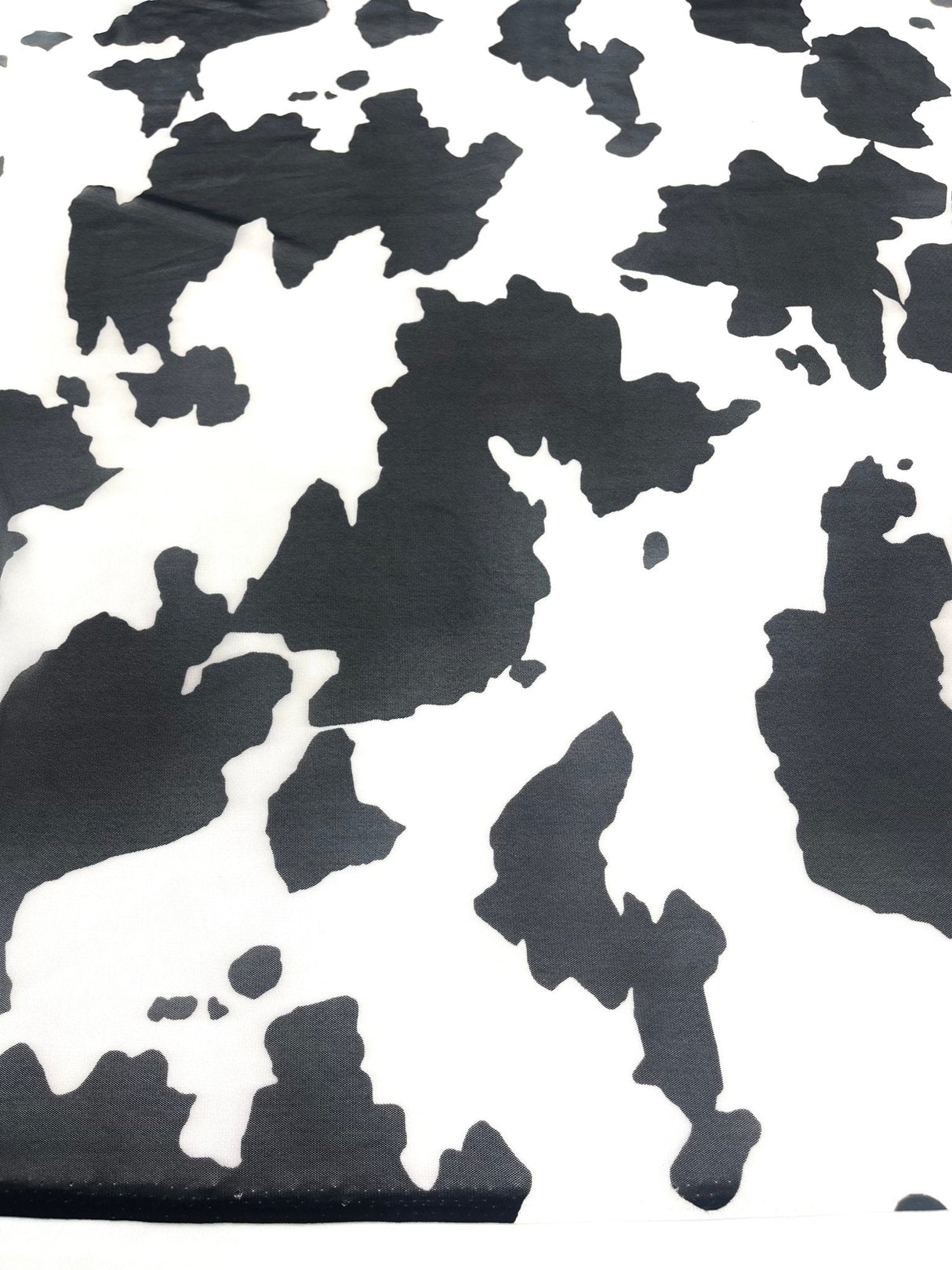 Cow Print Power Mesh Fabric - 4 Way Stretch, Cow Print, 58" Width (1 Yard)