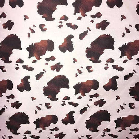 Cow Or Zebra Print Poly Cotton Fabric - Black/White, Brown/White, Zebra Animal Print, 58/60" Width