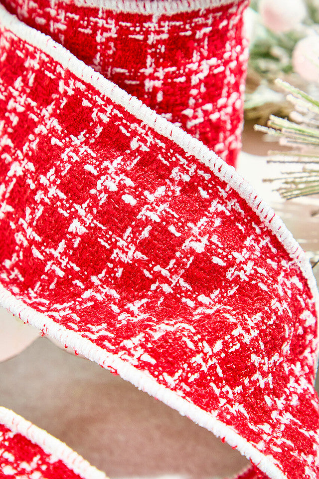 4 Inchi x 5 Yard Cozy Christmas Knit Ribbon Wired Holiday Craft Ribbon