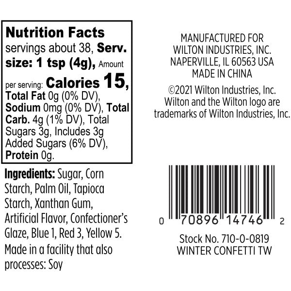 Wilton Winter Confetti Blue and White Holiday Sprinkle Mix, 5.29 oz.