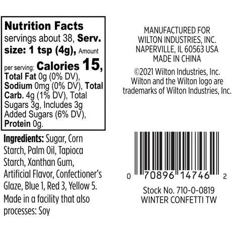 Wilton Winter Confetti Blue and White Holiday Sprinkle Mix, 5.29 oz.
