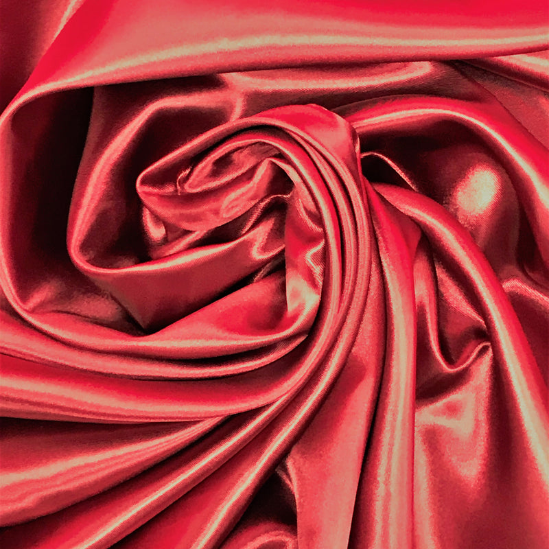 Cranberry Medium Satin Polyester Fabric - Cranberry, Satin, 58"-60" Wide (1 Yard)
