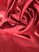Cranberry Medium Satin Polyester Fabric - Cranberry, Satin, 58"-60" Wide (1 Yard)