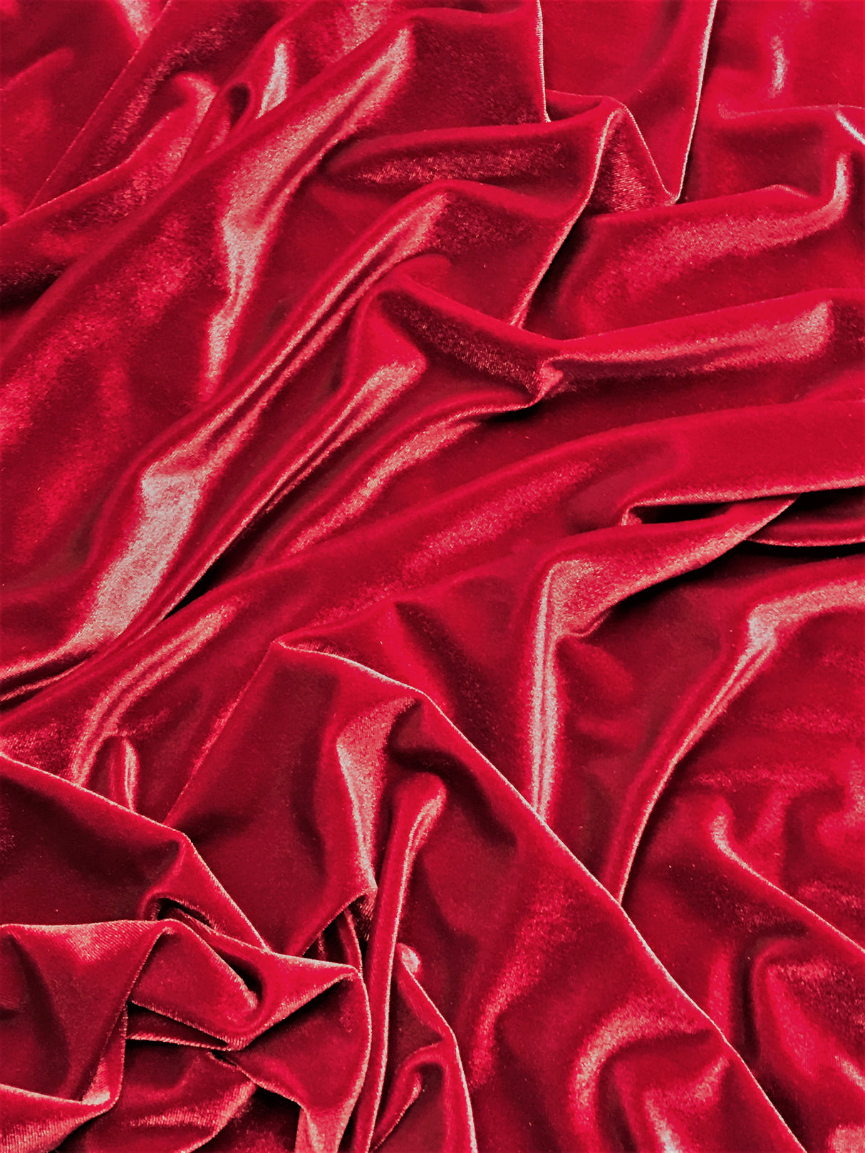 Cranberry Stretch Velvet Fabric - Cranberry, 58"-60" Width (1 Yard)