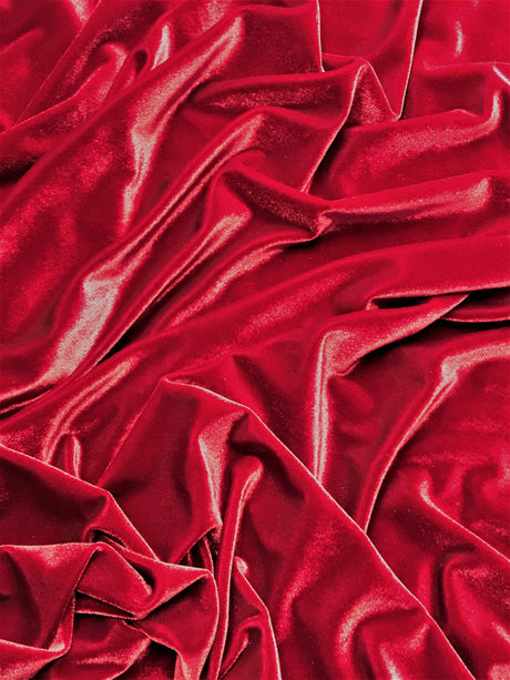 Cranberry Stretch Velvet Fabric - Cranberry, 58"-60" Width (1 Yard)