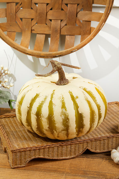 9" x 5" Creme/Green Latex Harvest Pumpkin Vine