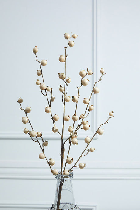 30” Mini Cream Pomegranate Christmas Tree Sprays (Weather Resistant)