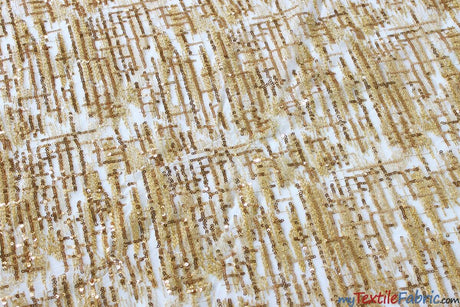 Everleigh Embroidery Polyester Lace Fabric - Sequins Hatch Cross, Multiple Colors, 52" Width (1 Yard)