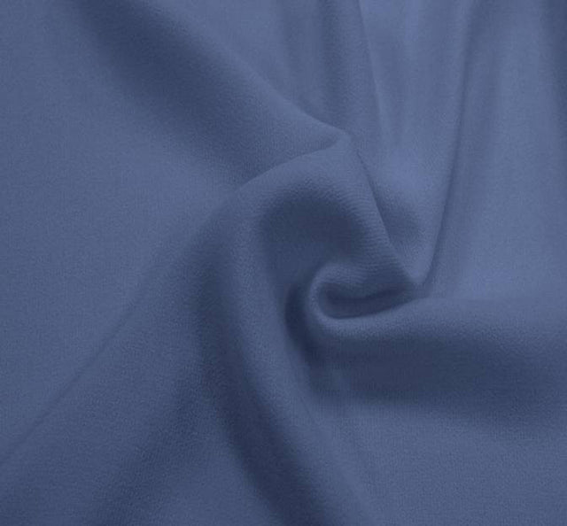Crepe Ellisa 100 Percent Polyester Fabric - Denim Blue, 58/60" Width (1 Yard)