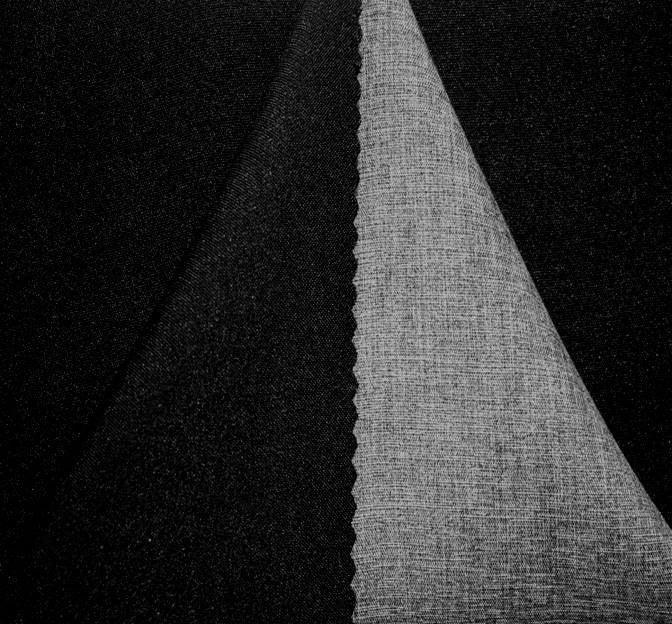 Crepe Two Side 100 Percent Polyester Fabric - Black/Grey, 58/60" Width
