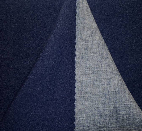 Crepe Two Side 100 Percent Polyester Fabric - Navy Blue, Reversible, 58/60" Width (1 Yard)