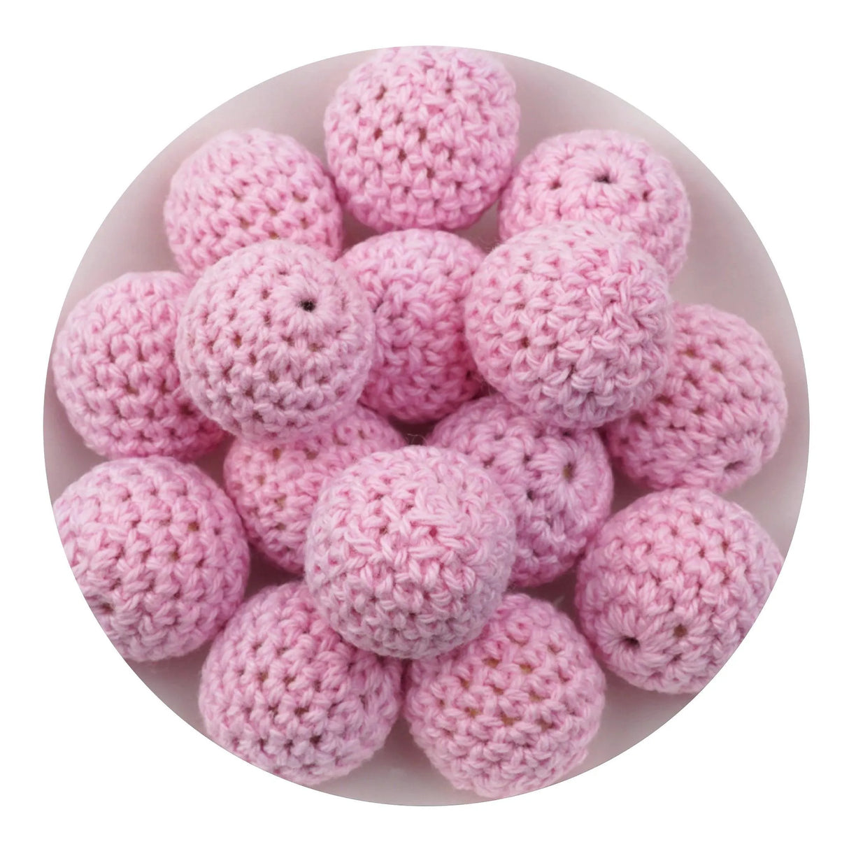 Crochet Wood Bead - Light Pink (5 Beads - 16mm)