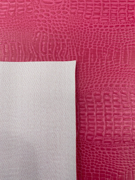 Crocodile Marine Vinyl Faux Leather Fabric - Two Tone Skin Texture, 54" Width (1 Yard)