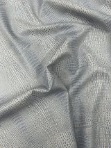 Crocodile Marine Vinyl Faux Leather Fabric - Two Tone Skin Texture, 54" Width (1 Yard)