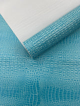 Crocodile Marine Vinyl Faux Leather Fabric - Two Tone Skin Texture, 54" Width (1 Yard)