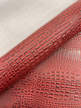 Crocodile Marine Vinyl Faux Leather Fabric - Two Tone Skin Texture, 54" Width (1 Yard)