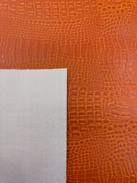 Crocodile Marine Vinyl Faux Leather Fabric - Two Tone Skin Texture, 54" Width (1 Yard)