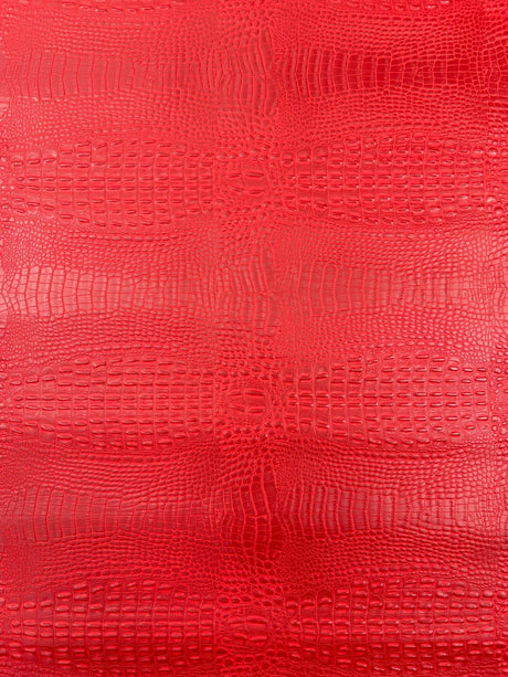 Crocodile Marine Vinyl Faux Leather Fabric - Two Tone Skin Texture, 54" Width (1 Yard)