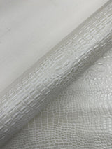 Crocodile Marine Vinyl Faux Leather Fabric - Two Tone Skin Texture, 54" Width (1 Yard)