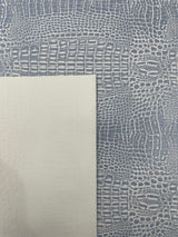 Crocodile Marine Vinyl Faux Leather Fabric - Two Tone Skin Texture, 54" Width (1 Yard)