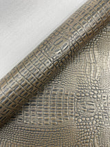 Crocodile Marine Vinyl Faux Leather Fabric - Two Tone Skin Texture, 54" Width (1 Yard)