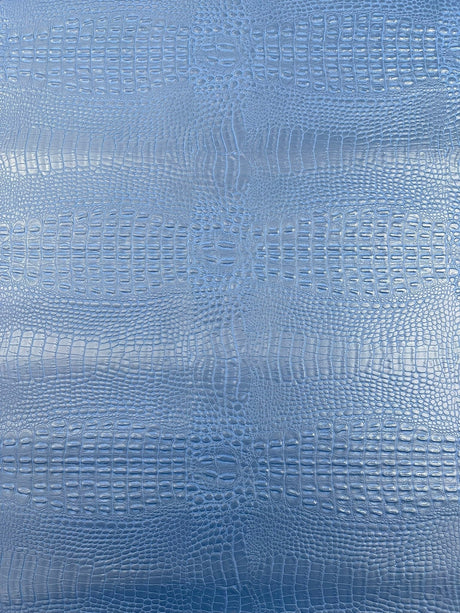 Crocodile Marine Vinyl Faux Leather Fabric - Two Tone Skin Texture, 54" Width (1 Yard)