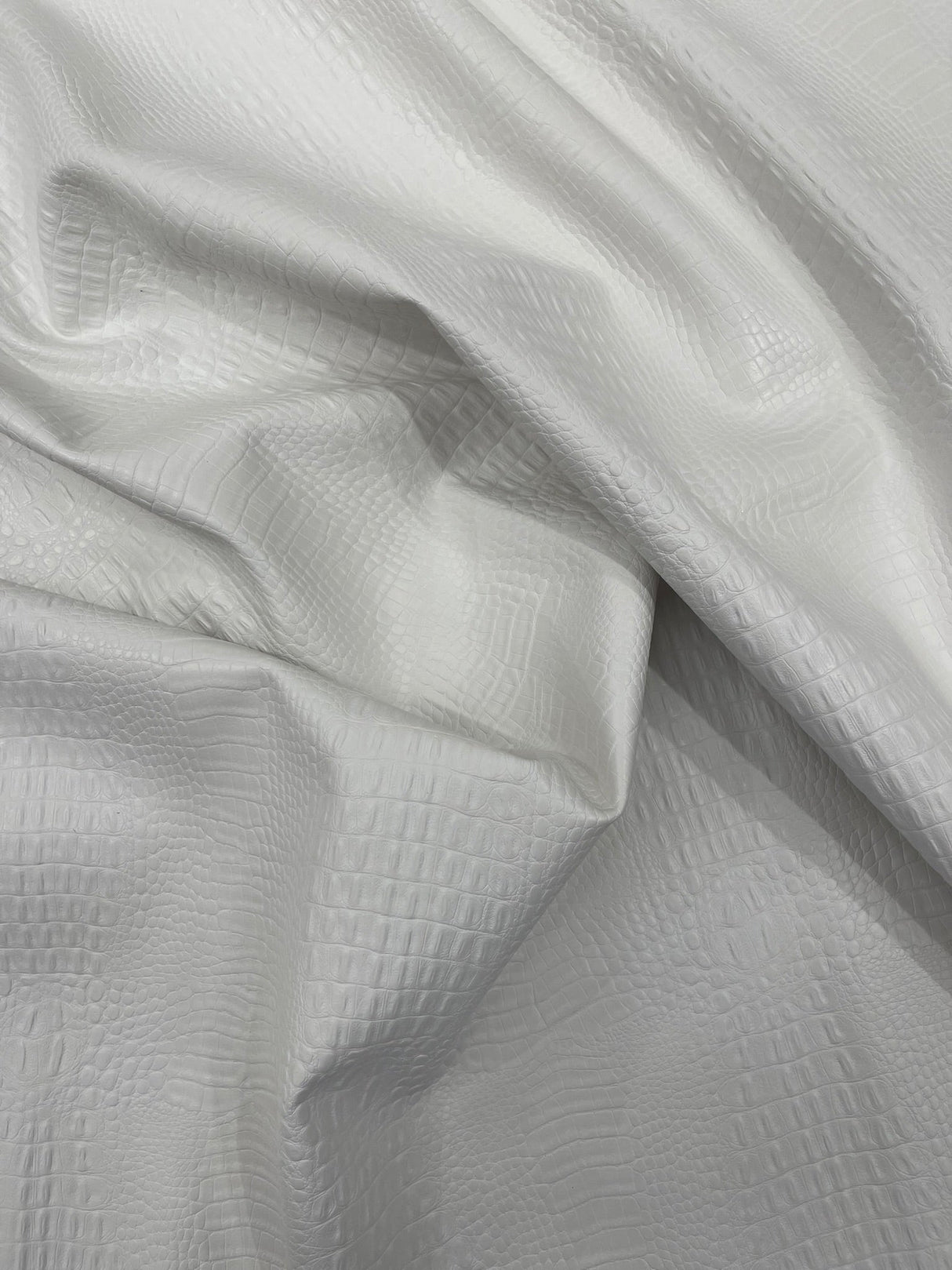 Crocodile Marine Vinyl Faux Leather Fabric - Two Tone Skin Texture, 54" Width (1 Yard)