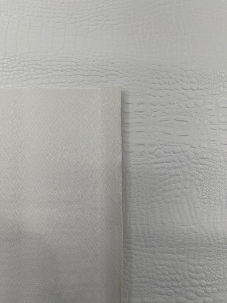 Crocodile Marine Vinyl Faux Leather Fabric - Two Tone Skin Texture, 54" Width (1 Yard)