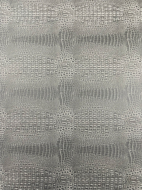 Crocodile Marine Vinyl Faux Leather Fabric - Two Tone Skin Texture, 54" Width (1 Yard)