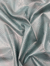 Crocodile Marine Vinyl Faux Leather Fabric - Two Tone Skin Texture, 54" Width (1 Yard)